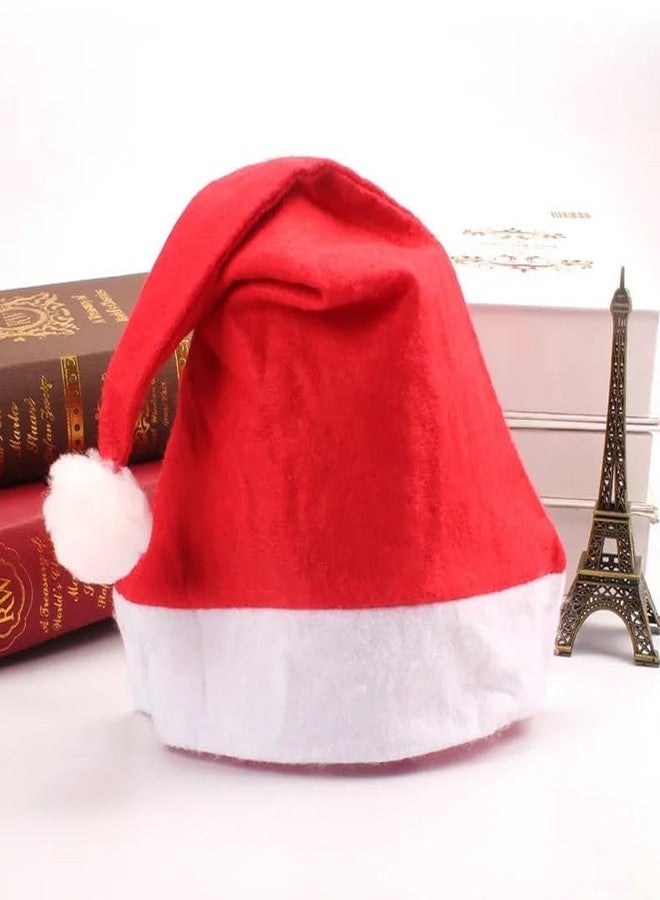 Sesonby (Set Of 12 Christmas Caps Santa Caps X-Mass Caps Santa Claus Hat, Merry Christmas Party Cap, Hat for Christmas/Xmas Party Santa Hat Red and White Cap for Santa Claus Costume - Image 3
